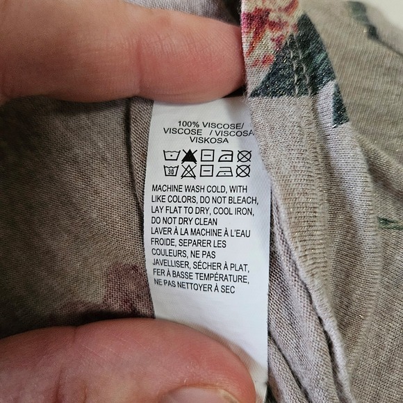 Lucky Brand 3X Taupe Floral Bell Sleeve Boho Lightweight Shirt Top Women - Picture 8 of 8